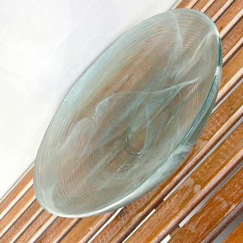 Handmade glass platter new, decorative fruit bowl