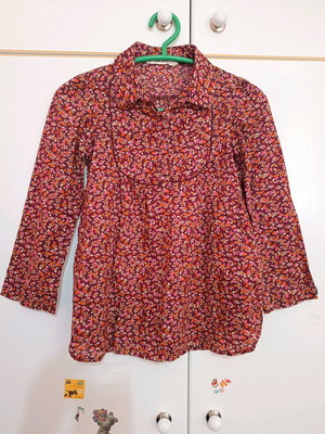 H&M floral long-sleeve shirt for girls 6-7 years like new