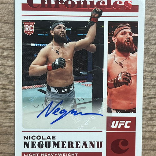 2023 Panini Chronicles UFC RC Nicolae Negumereanu red autograph like new