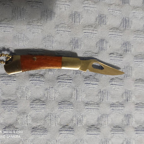 Pocket knife like new, silver and brown, 7 cm