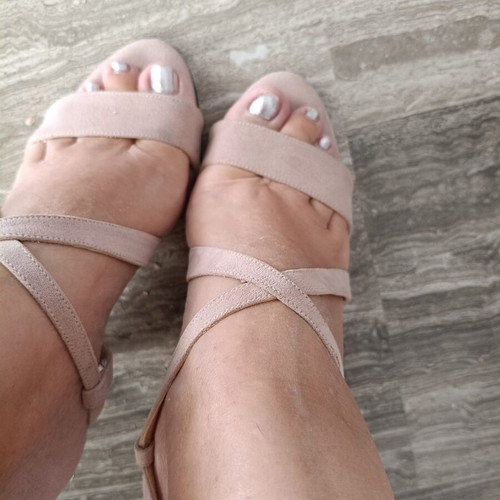 Rossi women's high-heeled sandals new, nude suede, size 40