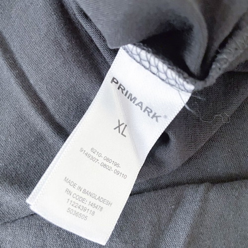 Primark short-sleeve T-shirt used, size XL, black