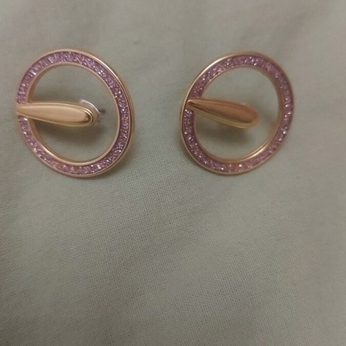 Steel earrings pink and gold like new