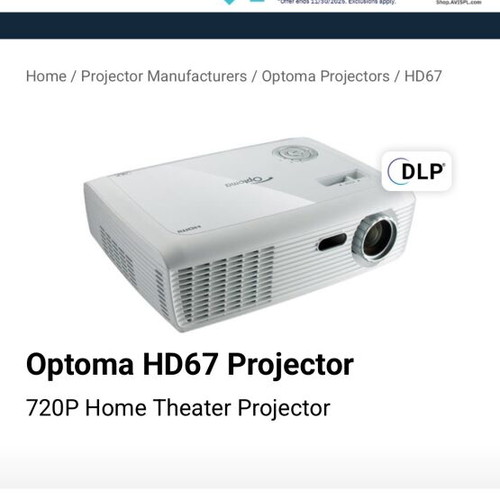 Optoma Hd67 like new in original box