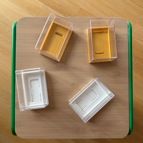 Set of 4 Transparent Plastic Storage Boxes like new, acrylic