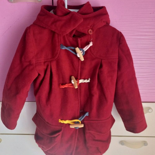 Prenatal children's coat used, red, size 98 cm