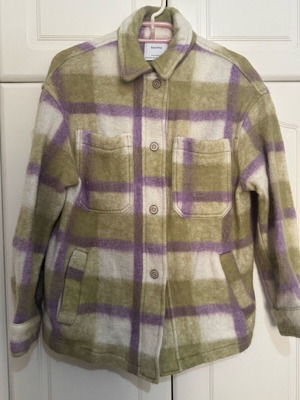 Χνουδωτό Overshirt μεταχειρισμένο, πολύχρωμο Bershka
