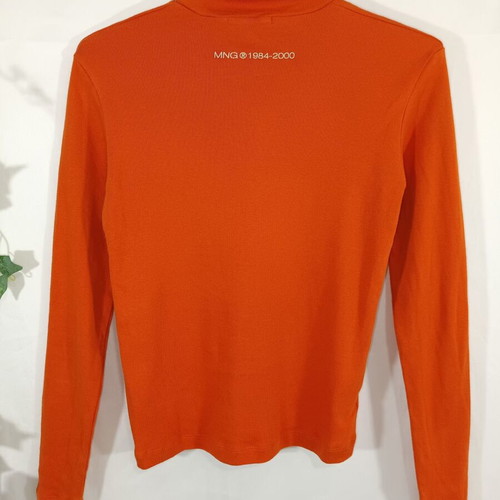 MNG orange cotton turtleneck top like new
