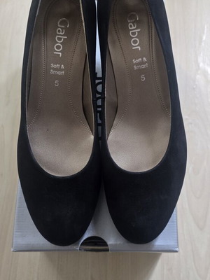 Gabor leather shoes Nabuk new, size 38, 5cm heels
