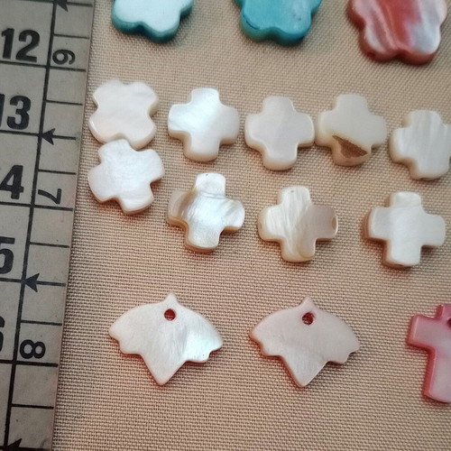 Mother of pearl pieces set of 55 for crafts and jewelry making