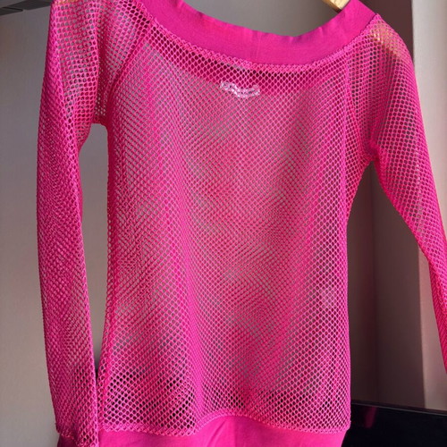Women's fuchsia mesh blouse slim fit size S like new