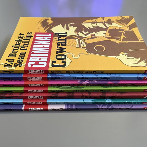 Criminal TPBs like new, pack of 7 volumes by Ed Brubaker and Sean Phillips