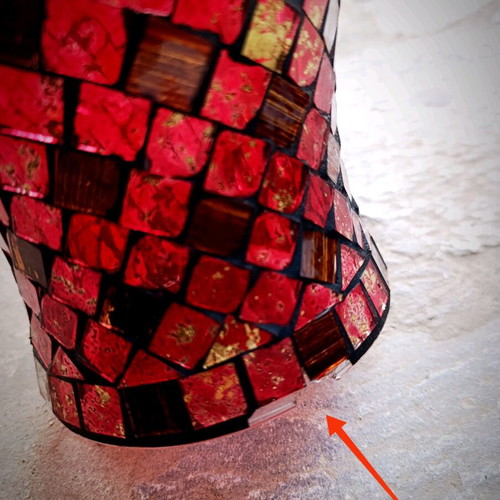 Mosaic Table Lamp like new with lamp, height 34 cm