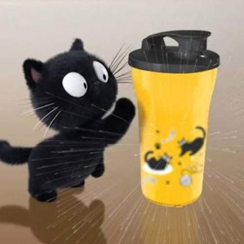 Gatitos Tupperware set of 2, new, BPA free, 800 ml bottle and 200 ml bowl
