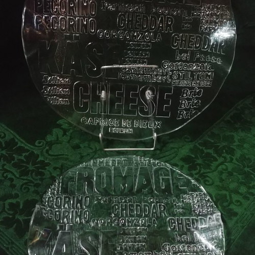 IVV Art Glas Italy cheese platter 32 cm new 1970-1980