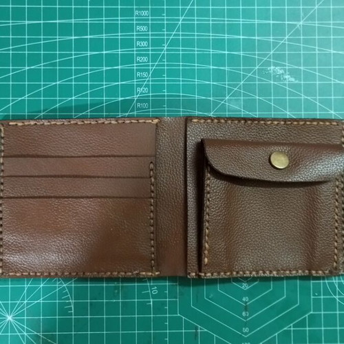 Handmade soft wallet from genuine cow leather, new, brown