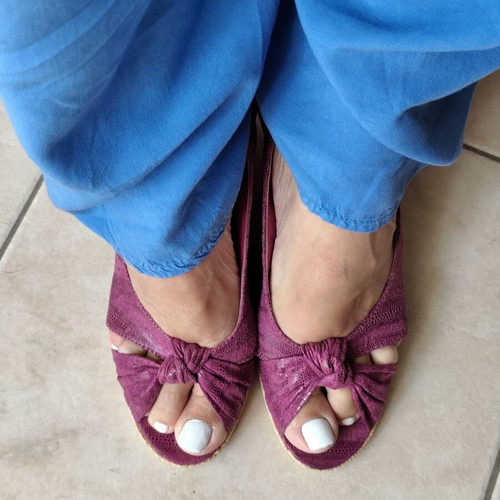 Elite platform sandals size 39, like new, purple