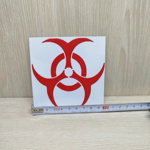 Biohazard sticker new, vinyl, red, 10x10 cm