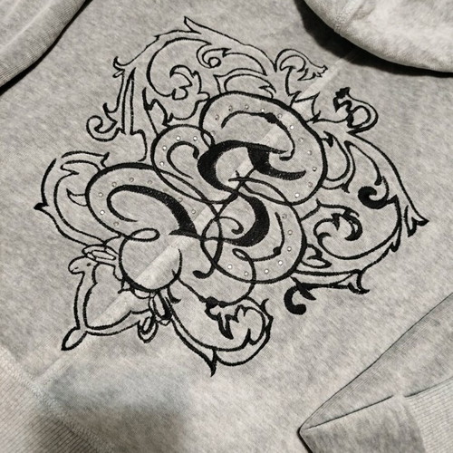 SugarFree Velour Hoodie Grey Like New with Hood and Rhinestones