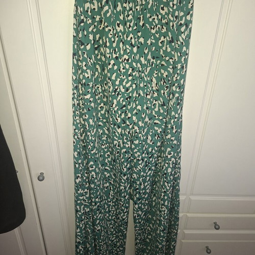 High-waist pants with belt like new, green, size S