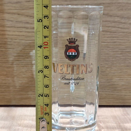 Veltins beer set of two promotional glass mugs 0.2l like new