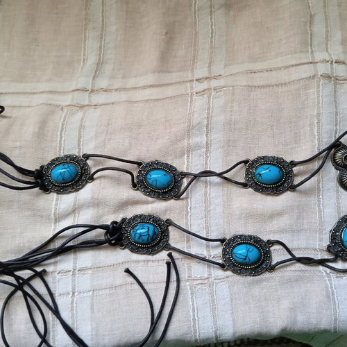 Ethnik women's belt new with cords and turquoise details