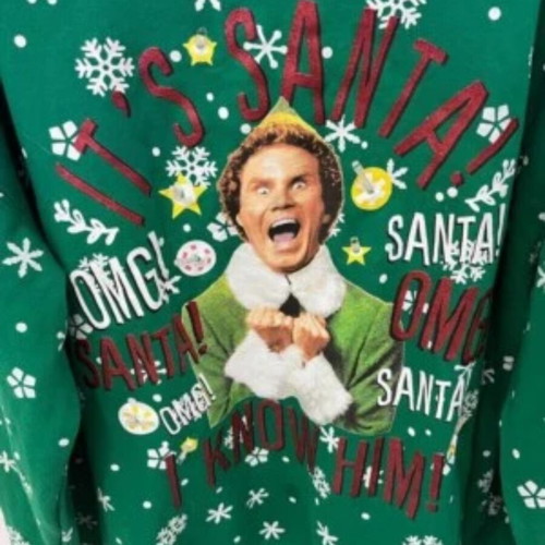 Elf Movie Christmas Sweatshirt XXL like new, green