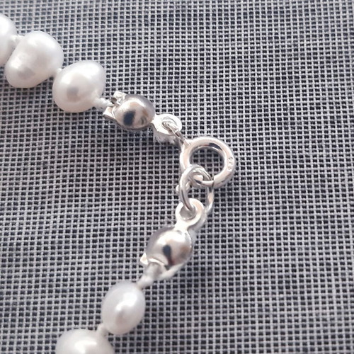 Antoinette Jewelry Set with Natural Freshwater Pearls and 925 Silver Necklace and Bracelet, New