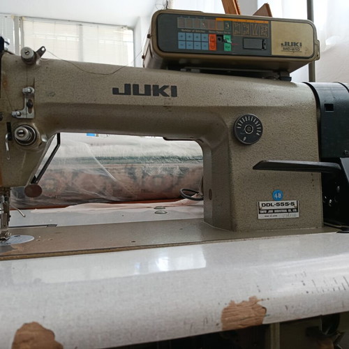 Juki DDL-555-5 industrial straight stitch sewing machine with motor and panel