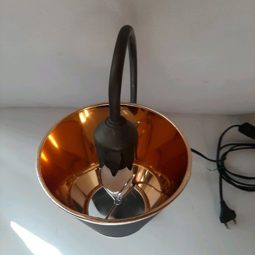 Bronze lamp used, 1970s with lampshade