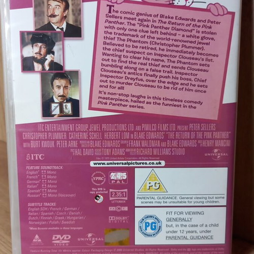 The Return of Pink Panther DVD like new with Greek subtitles