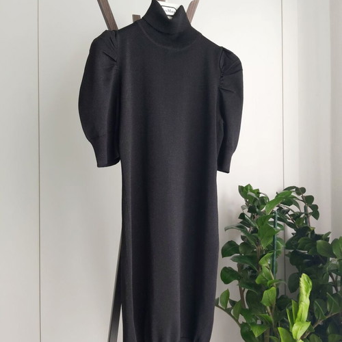 Access knit lurex dress black like new size L