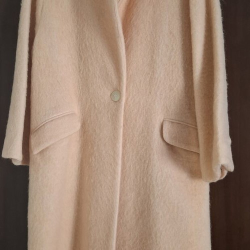 Mango Suit mohair coat, pastel pink, oversized, made to measure