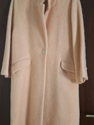 Mango Suit mohair coat, pastel pink, oversized, made to measure