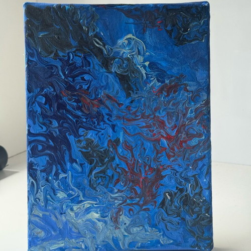 Fluid art canvas handmade