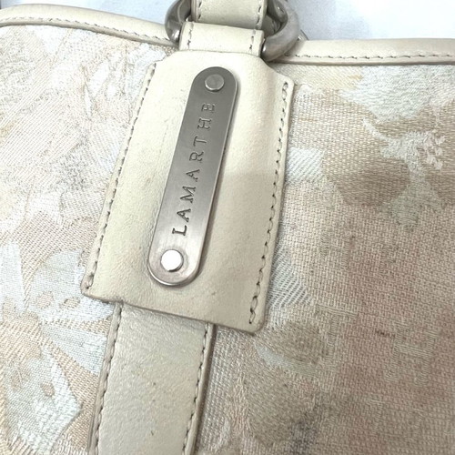 Lamarthe beige cloth/leather handbag used