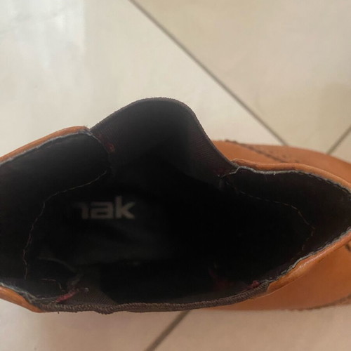 Nak Chelsea leather boots used, tan color