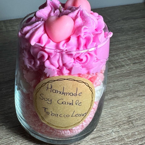 Handmade soya wax candle with tobacco leaves scent 240 gr