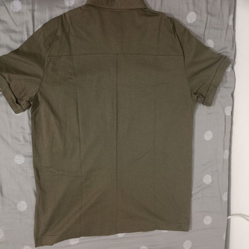 H&M short-sleeve shirt Large, khaki green, 100% cotton, like new