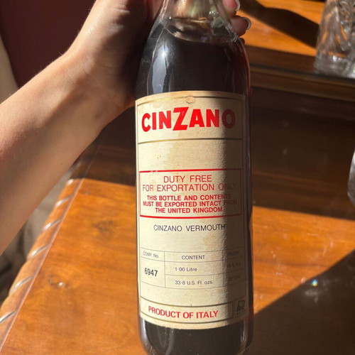 Cinzano Bianco Vermouth 1L sealed vintage bottle from Italy