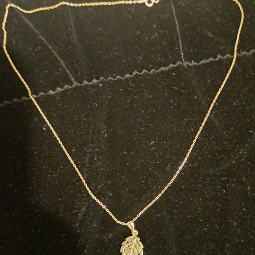 Leaf necklace silver 925 gold plated new, gold color