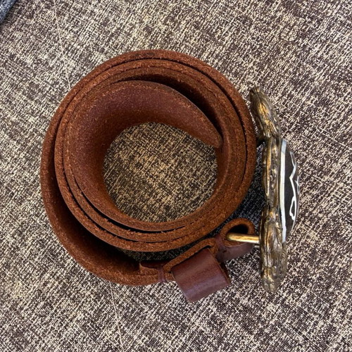 Lucky Brand leather belt Dragon used, 100 cm, brown