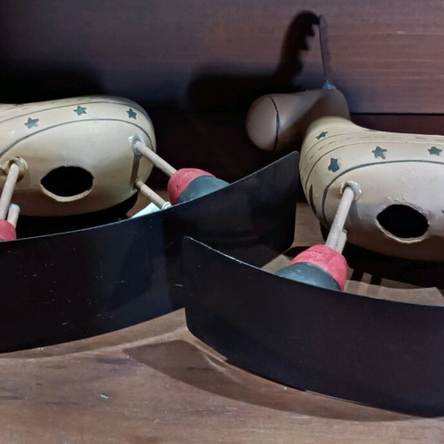 Vintage ceramic rocking reindeer set of 2 new