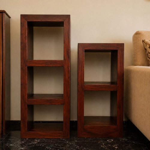 Ethnic Boho Solid Wood Shelves Like New, Set of 2