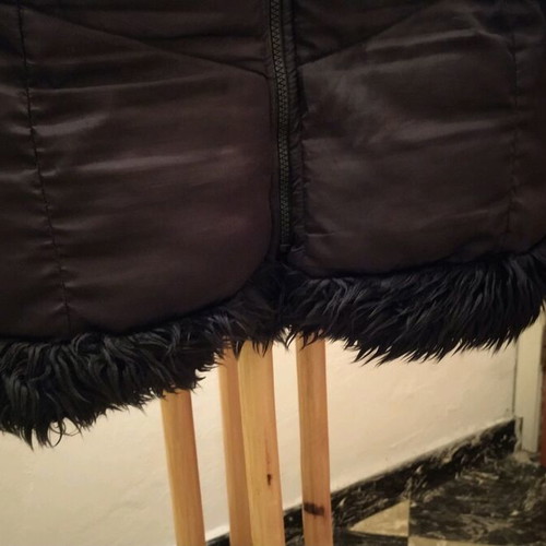 Women's winter jacket used Large with fur and hood black