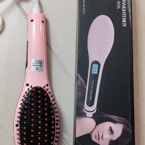 Heated hair brush for straightening and styling like new