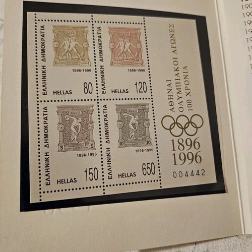 Commemorative ELTA stamp folder for 100 years Olympic Games new