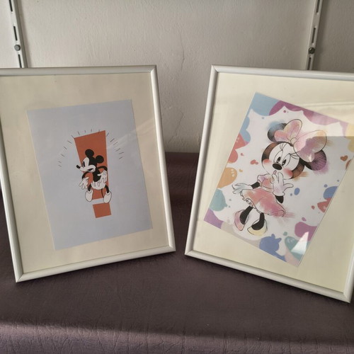 Set of 2 Mickey & Minnie Mouse decorative frames
