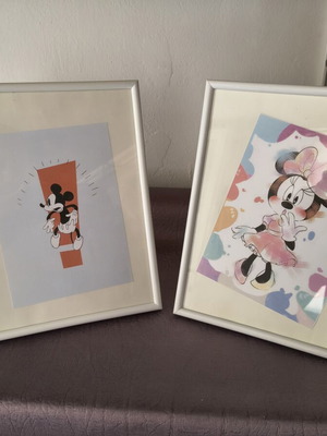 Set of 2 Mickey & Minnie Mouse decorative frames