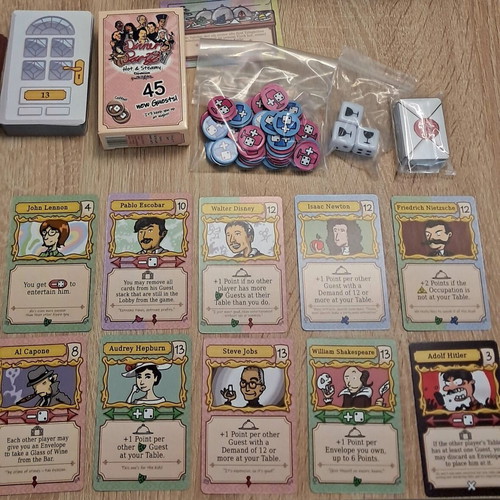 Dinner Party board game with expansion and promo card like new